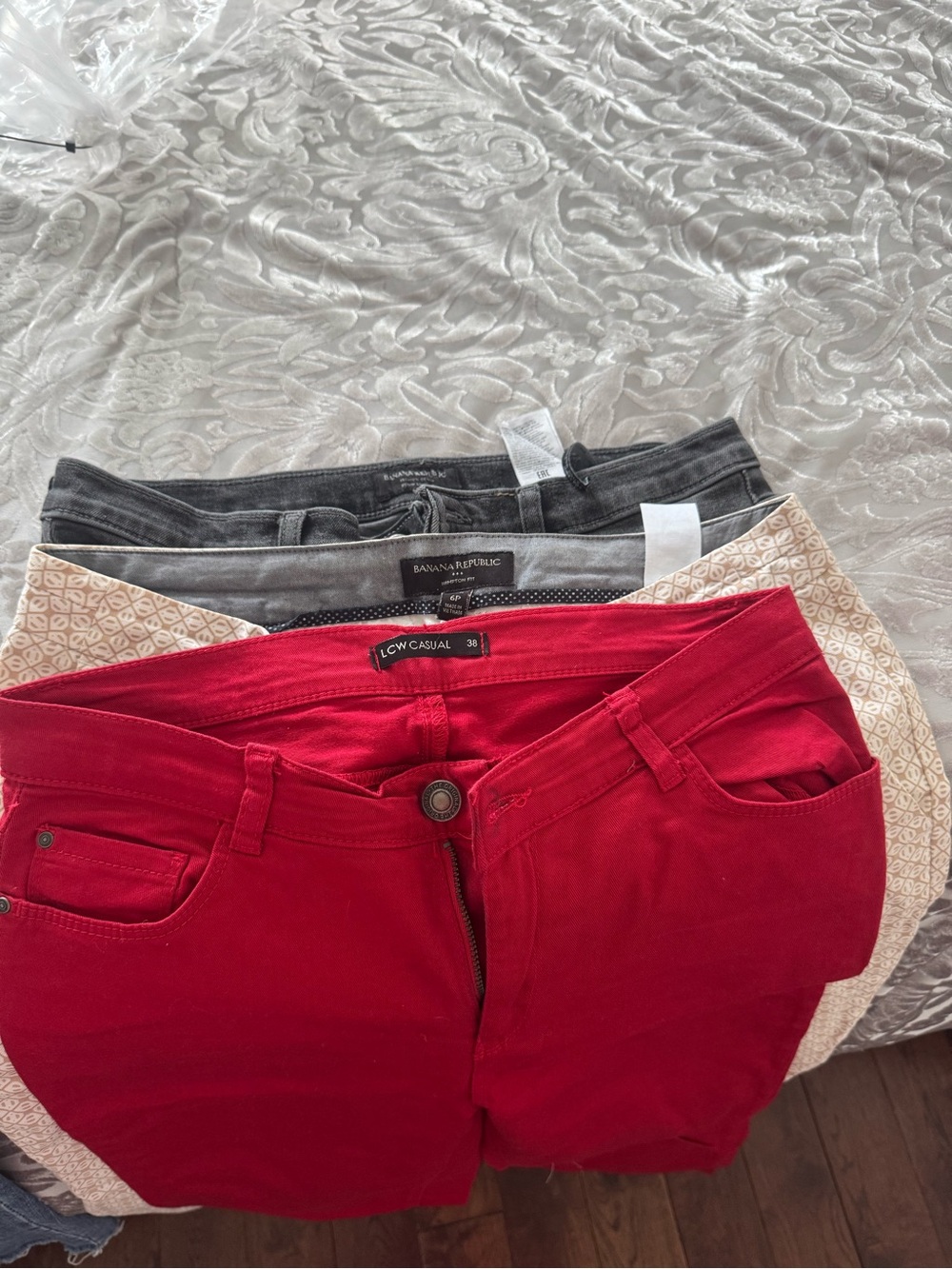 Banana Republic Red High-Rise Jeans - Bold Scarlet Denim